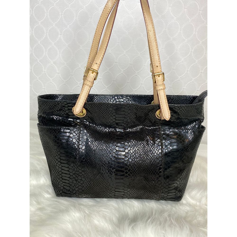 Michael Kors Snake Print Bedford Pocket Tote - Picture 1 of 7